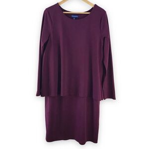 Travelsmith layered look wine dress size M